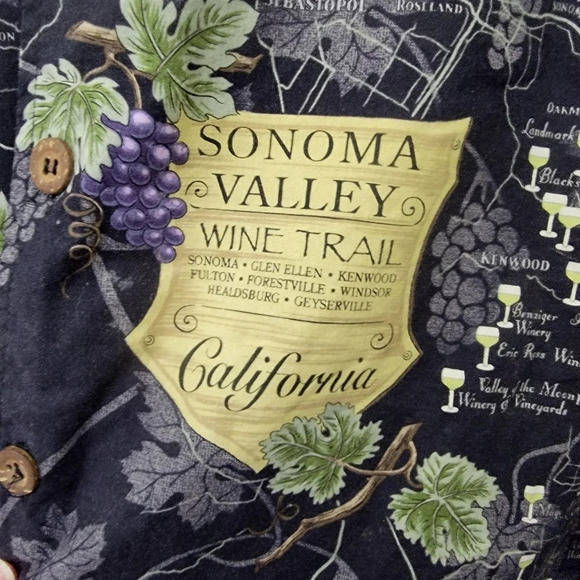 David Carey Originals Short Sleeve Button Down Shirt Wine Vineyard Grapes Sz 2X - Picture 3 of 10